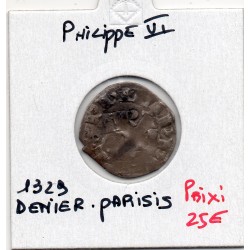 Denier Parisis 1er type Philippe VI (1329) pièce de monnaie royale