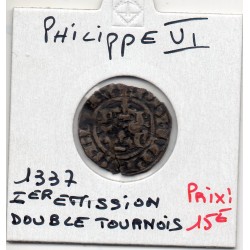 Double Tournois 1er Type Philippe VI (1337) pièce de monnaie royale