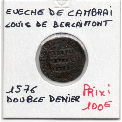 Eveché de Cambrai, Louis de Berlaimont (1576) double deniers piece de monnaie