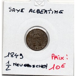Saxe Albertine 1/2 Neugroschen 1849 Sup KM 1158 pièce de monnaie