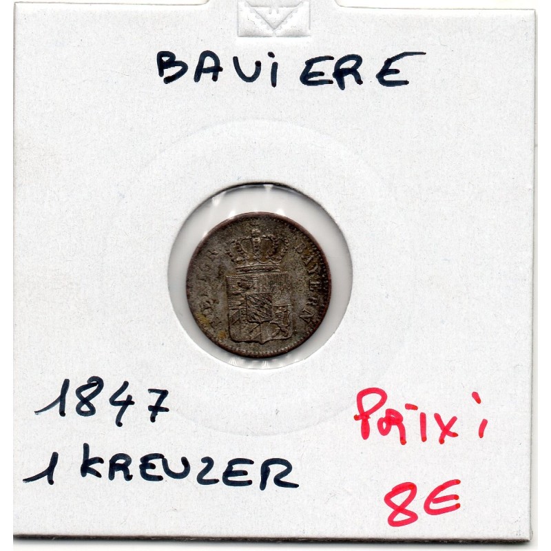 Bavière Bayern 1 Kreuzer 1847 Sup- KM 799 pièce de monnaie