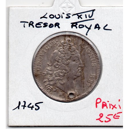 Jeton Louis XIV Trésor Royal hercule argent, 1745