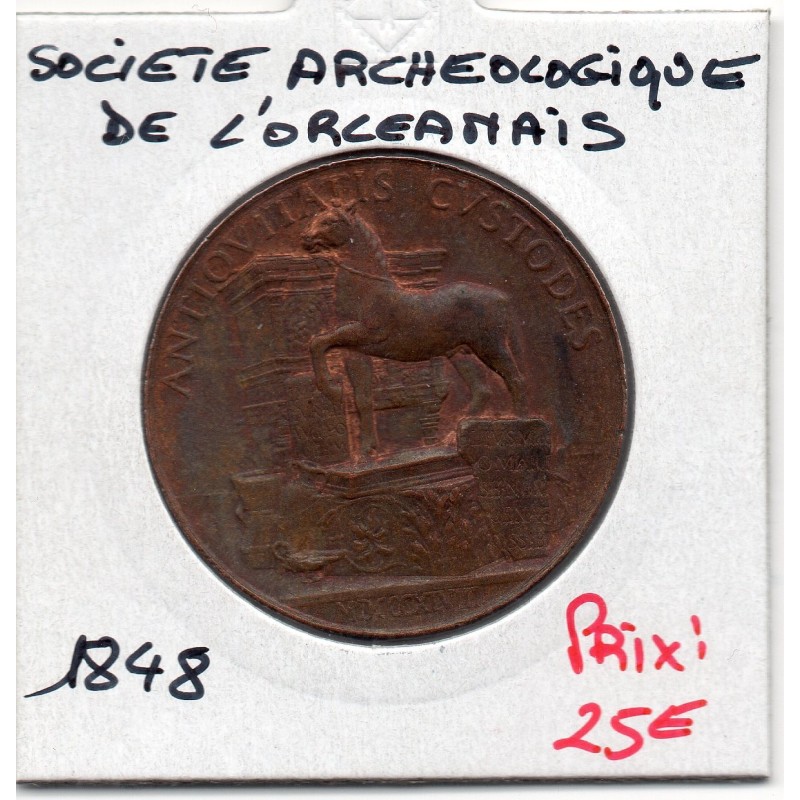 Médaille Orleanais, Société Archéologique, 1848