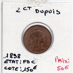 2 centimes Dupuis 1898 FDC, France pièce de monnaie