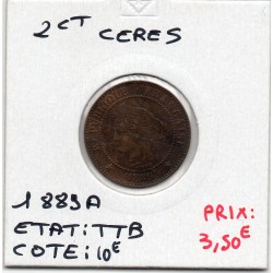 2 centimes Cérès 1889 TTB, France pièce de monnaie