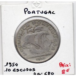 Portugal 10 escudos 1954 TTB, KM 586 pièce de monnaie