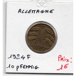 Allemagne 10 rentenpfennig 1924 F, TB KM 33 pièce de monnaie