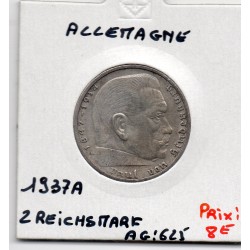 Allemagne 2 reichsmark 1937 A, TTB+ KM 93 pièce de monnaie