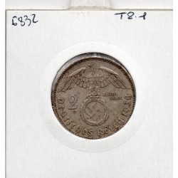 Allemagne 2 reichsmark 1938 A, TTB KM 93 pièce de monnaie