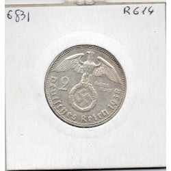 Allemagne 2 reichsmark 1938 E, TTB+ KM 93 pièce de monnaie