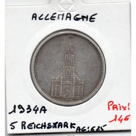 Allemagne 5 reichsmark 1934 A, TTB KM 83 pièce de monnaie