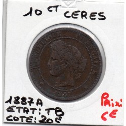 10 centimes Cérès 1887 A Paris TB, France pièce de monnaie