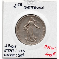 2 Francs Semeuse Argent 1901 TTB, France pièce de monnaie