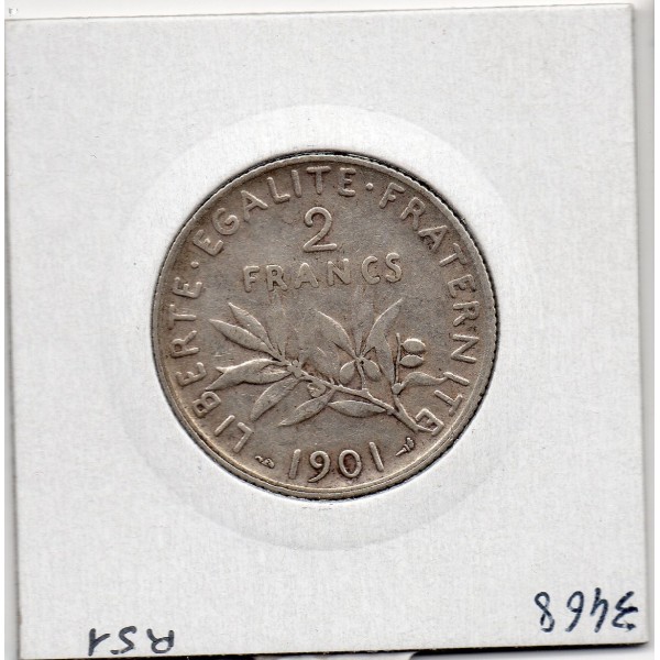 2 Francs Semeuse Argent 1901 TTB, France pièce de monnaie