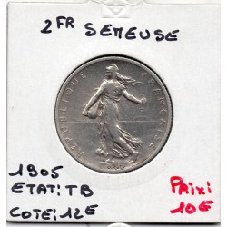 2 Francs Semeuse Argent 1905 TB, France pièce de monnaie