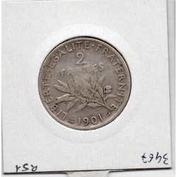 2 Francs Semeuse Argent 1901 TB, France pièce de monnaie