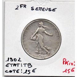 2 Francs Semeuse Argent 1902 TB, France pièce de monnaie
