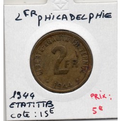2 francs Philadelphie France Libre 1944 TTB, France pièce de monnaie