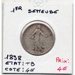 1 franc Semeuse Argent 1898 TB, France pièce de monnaie