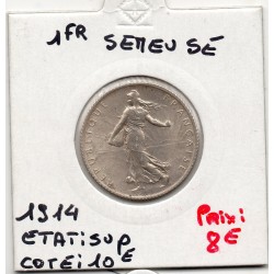1 franc Semeuse Argent 1914 Sup, France pièce de monnaie