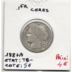 1 Franc Cérès 1887 TB-, France pièce de monnaie