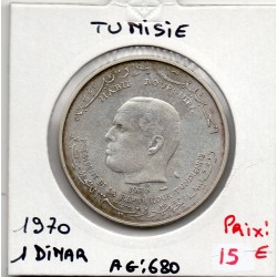 Tunisie 1 Dinar 1970 Sup, KM 302 pièce de monnaie