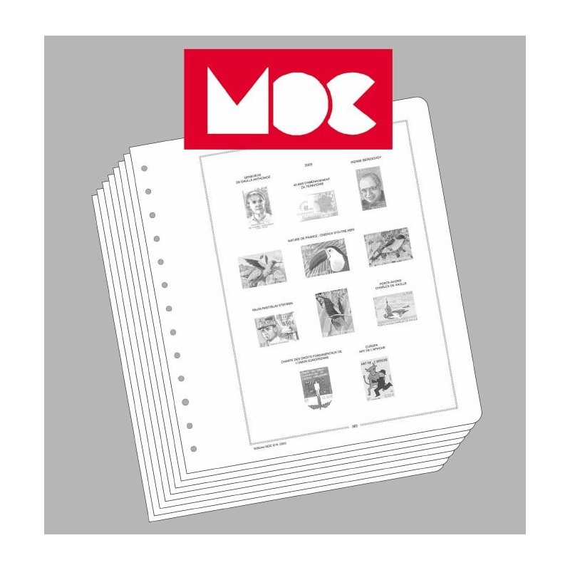 SF Andorre MOC 2022 feuilles préimprimées moclair avec pochettes