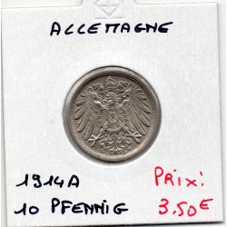 Allemagne 10 pfennig 1914 A, Sup KM 12 pièce de monnaie