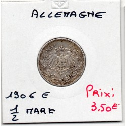 Allemagne 1/2 mark 1906 E, TTB KM 17 pièce de monnaie