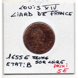Liard de France 1655 E Meung sur Loire B Louis XIV pièce de monnaie royale