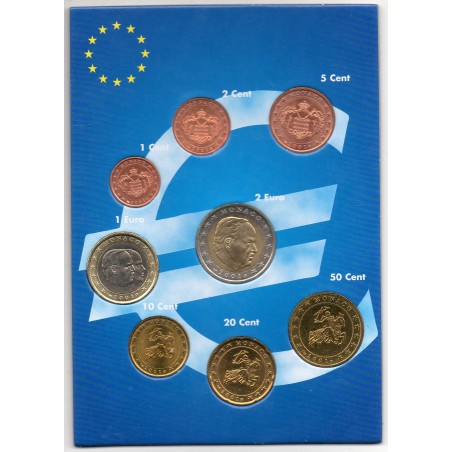 Série d'Euro Monaco 2001 pièces de monnaie