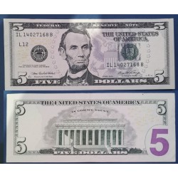 Etats Unis Pick N°523A San Francisco, Sup Billet de banque de 5 Dollars 2006 série L
