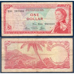 Caraïbes de l'est Pick N°13d, B pour Billet de banque de 1 dollars 1965