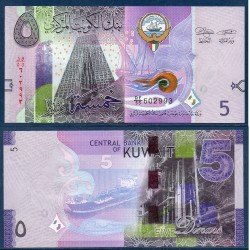 Koweit Pick N°32a Billet de banque de 5 Dinars 2014