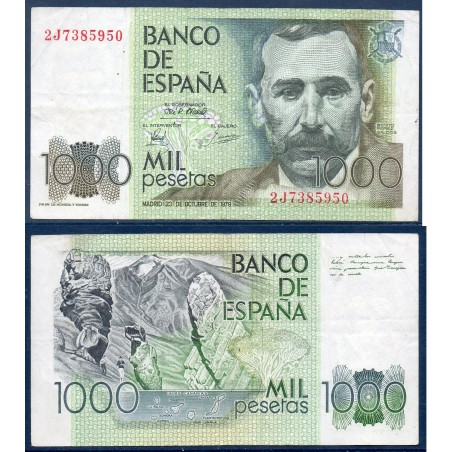 Espagne Pick N°158, TTB Billet de banque de 1000 pesetas 1979
