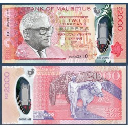 Maurice Pick N°67a, Neuf Billet de banque de 2000 Rupees 2018