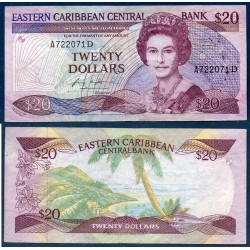 Caraïbes de l'est Pick N°19d Dominique Billet de banque de 20 dollars 1986-1988