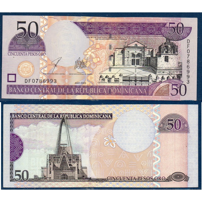 Republique Dominicaine Pick N°170b, Spl Billet de banque de 50 Pesos 2003