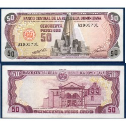 Republique Dominicaine Pick N°135a Spl, Billet de banque de 50 Pesos oro 1991