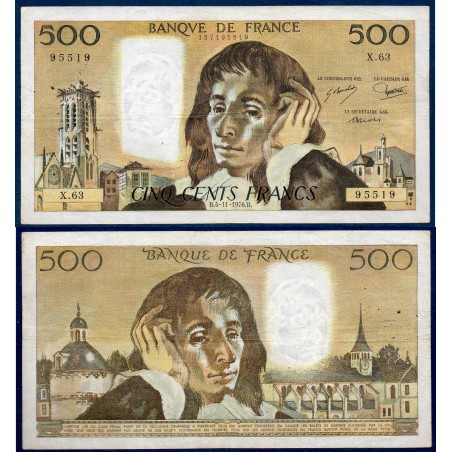 500 Francs Pascal TTB 4.11.1976 Billet de la banque de France