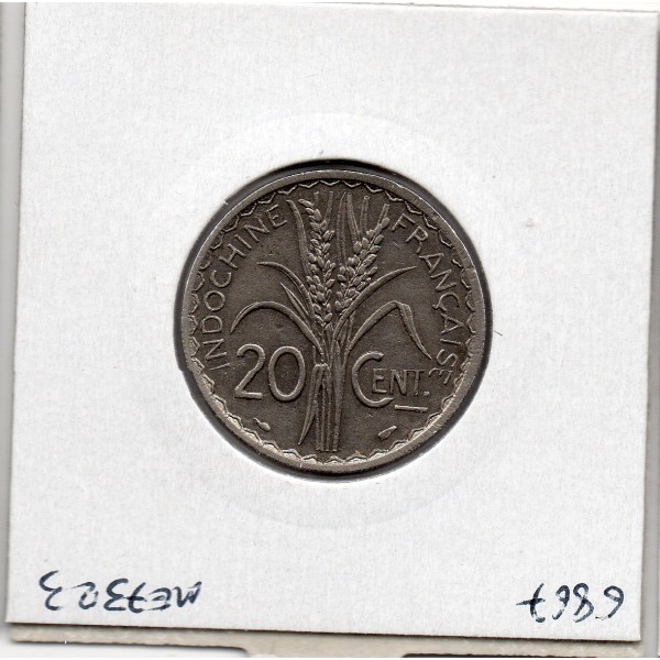 Indochine 20 cents 1939 magnétique rainurée Sup-, Lec 243 pièce de monnaie