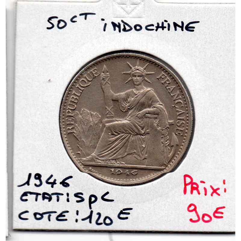 Indochine 50 cents 1946 SPl, Lec 265 pièce de monnaie
