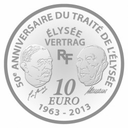 Pièce 10€ BE argent 2013 Europa, traité de l'Elysée, Euro belle epreuve
