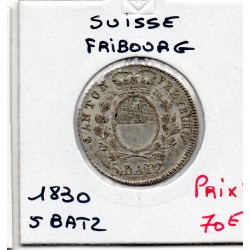 Suisse Canton Fribourg 5 Batzen 1830 Spl, KM 89 pièce de monnaie