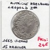 Autriche 15 kreuzer 1663 Vienne Sup, KM 1198 pièce de monnaie