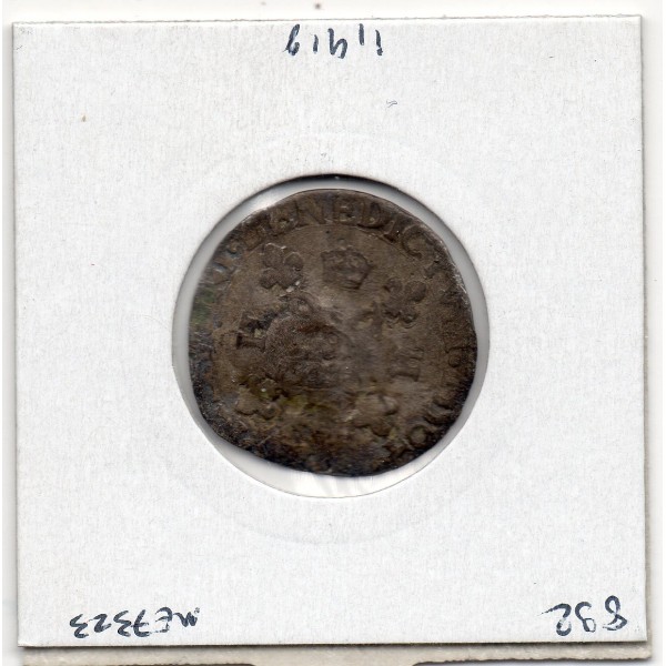 Douzain Henri II Contremarqué Lys sous Louis XIII en Quinze deniers 1640 TB pièce de monnaie royale