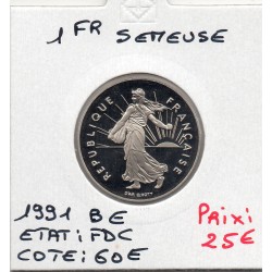1 franc Semeuse Nickel 1991 BE, France pièce de monnaie