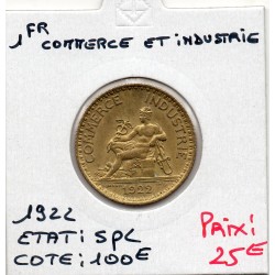 Bon pour 1 franc Commerce Industrie 1922 Spl, France pièce de monnaie