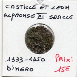 Castille et Leon Alphonse XI DInero 1333-1350 B pièce de monnaie