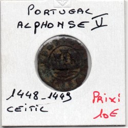 Portugal Alphonse V 1 ceitil 1448-1449 TB, pièce de monnaie